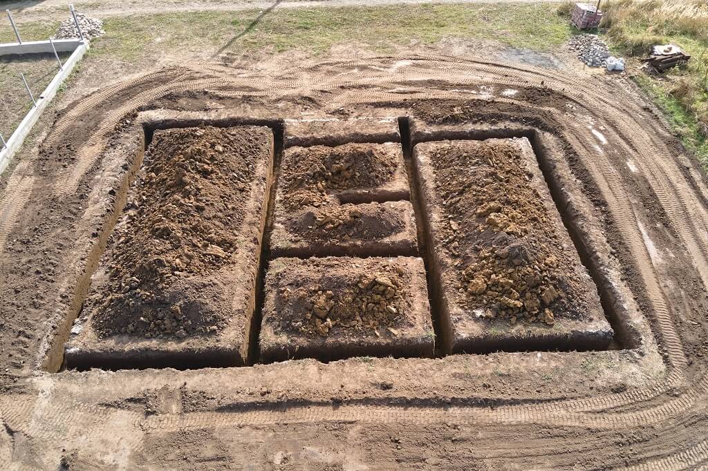 Iskop temelja sa jasno definisanim segmentima